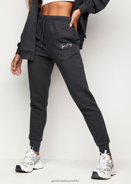 Gym King kobiety scenariuszowy leniwy jogger TBB0Z607 odzież węgiel drzewny/biały