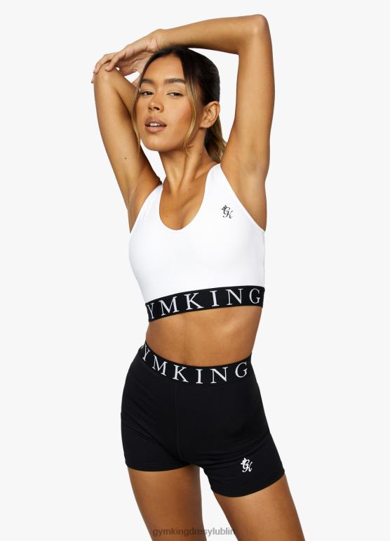 Gym King kobiety efektowny biustonosz sportowy TBB0Z578 odzież biały