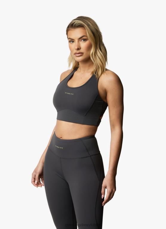 Gym King kobiety motywować biustonosz TBB0Z580 odzież grafit/limonka