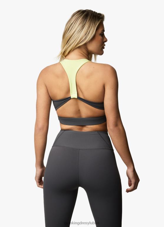 Gym King kobiety motywować biustonosz TBB0Z580 odzież grafit/limonka