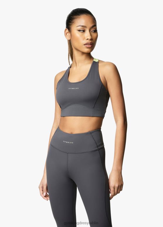 Gym King kobiety motywować biustonosz TBB0Z580 odzież grafit/limonka