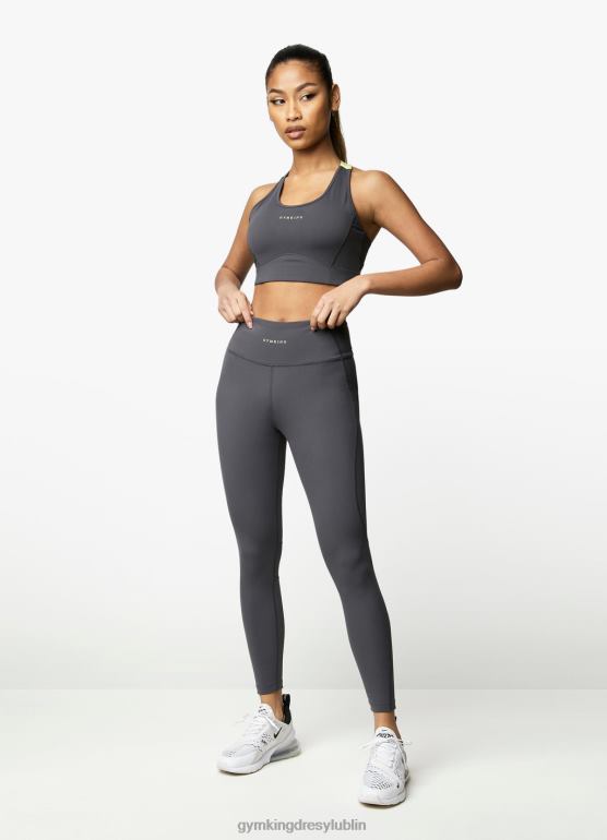 Gym King kobiety motywować biustonosz TBB0Z580 odzież grafit/limonka