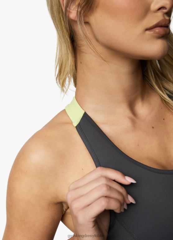 Gym King kobiety motywować biustonosz TBB0Z580 odzież grafit/limonka