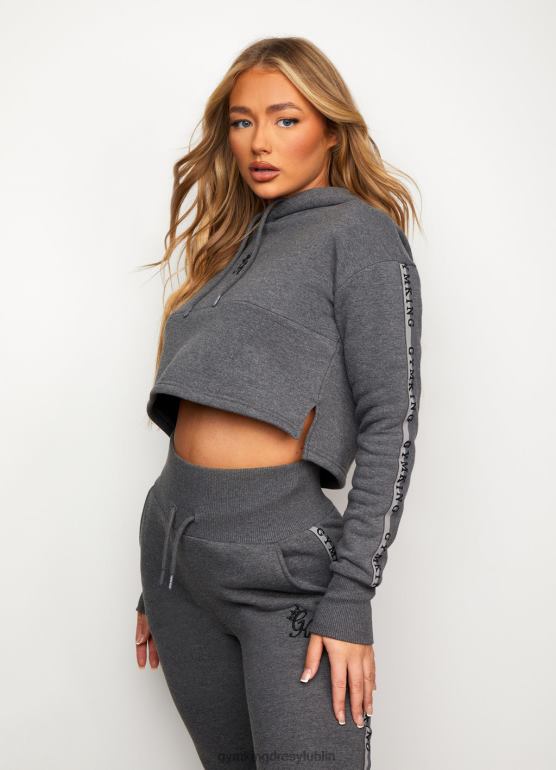 Gym King kobiety kaptur z taśmą wyników w kolorze nieba TBB0Z626 odzież średnioszary melanż