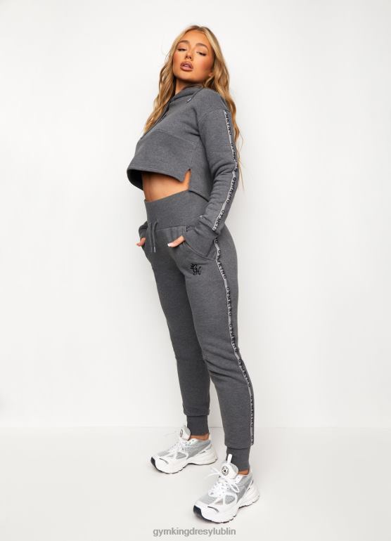 Gym King kobiety kaptur z taśmą wyników w kolorze nieba TBB0Z626 odzież średnioszary melanż