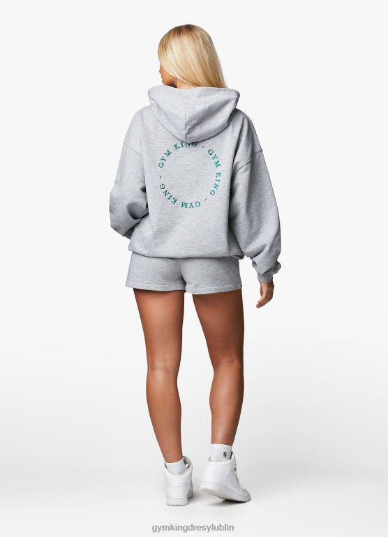 Gym King kobiety naładuj duży kaptur TBB0Z621 odzież jasnoszary melanż