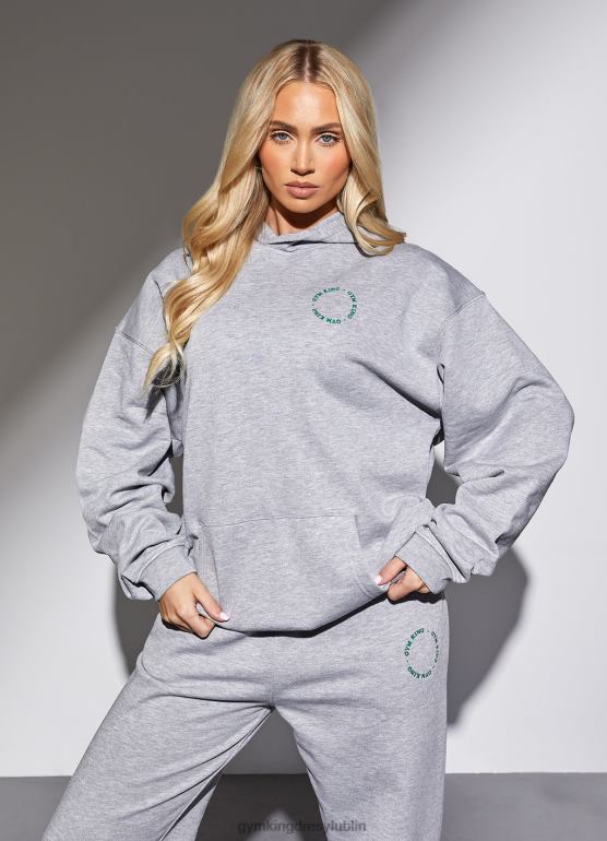 Gym King kobiety naładuj duży kaptur TBB0Z621 odzież jasnoszary melanż