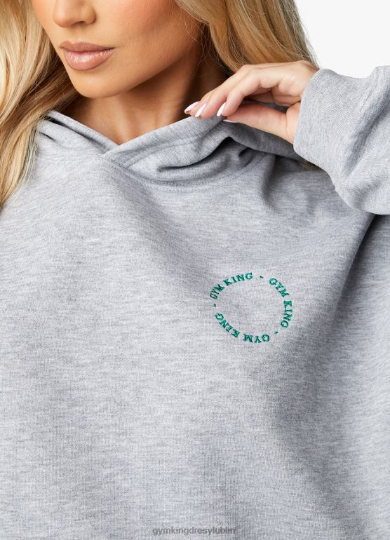 Gym King kobiety naładuj duży kaptur TBB0Z621 odzież jasnoszary melanż