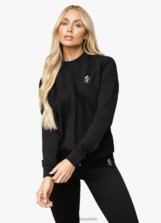 Gym King kobiety stronnicza załoga żeberkowa TBB0Z618 odzież czarny
