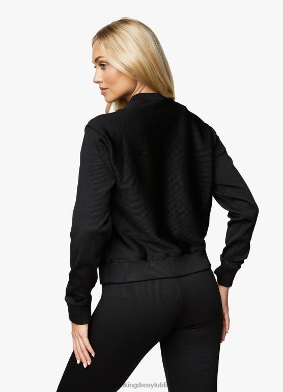 Gym King kobiety stronnicza załoga żeberkowa TBB0Z618 odzież czarny