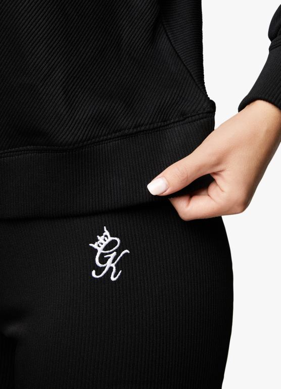 Gym King kobiety stronnicza załoga żeberkowa TBB0Z618 odzież czarny