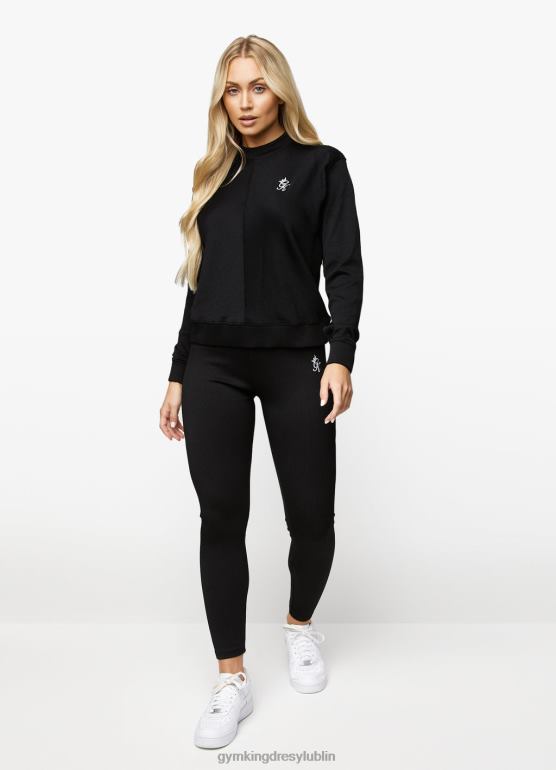 Gym King kobiety stronnicza załoga żeberkowa TBB0Z618 odzież czarny