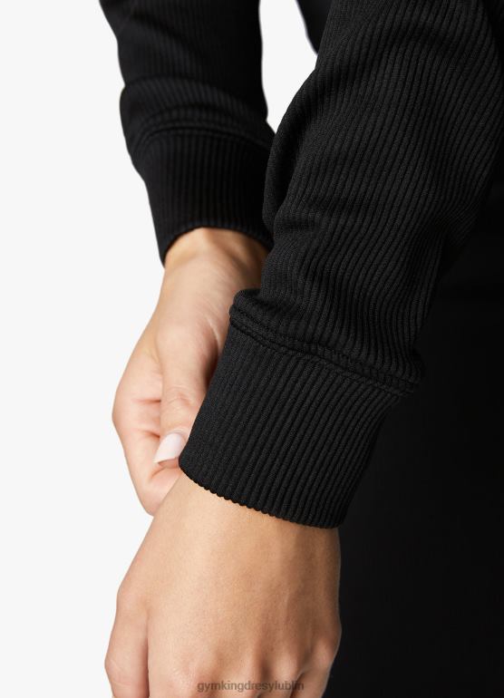 Gym King kobiety stronnicza załoga żeberkowa TBB0Z618 odzież czarny