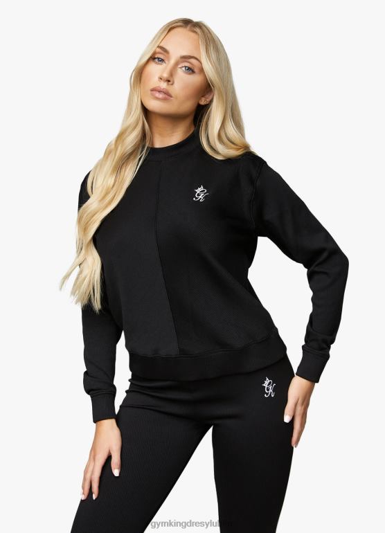 Gym King kobiety stronnicza załoga żeberkowa TBB0Z618 odzież czarny