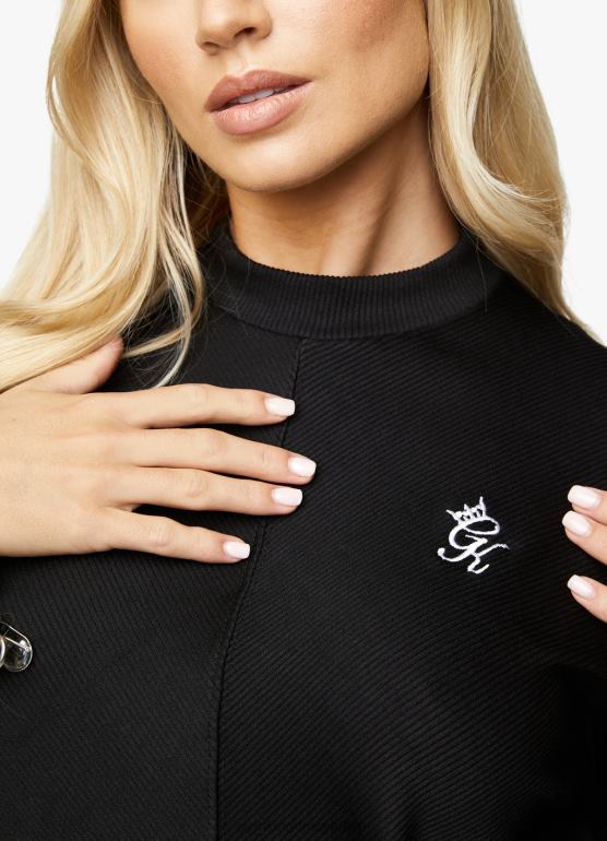 Gym King kobiety stronnicza załoga żeberkowa TBB0Z618 odzież czarny