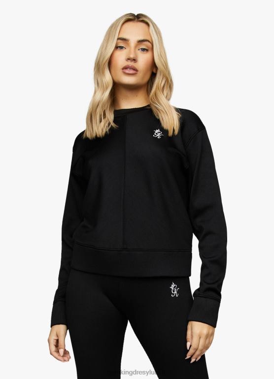 Gym King kobiety stronnicza załoga żeberkowa TBB0Z618 odzież czarny