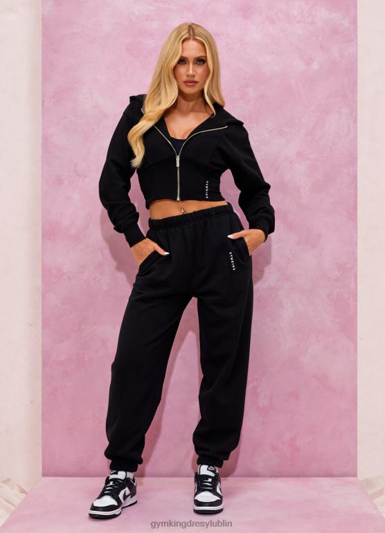 Gym King kobiety Gorset malibu fz z kapturem i joggerem TBB0Z564 odzież czarny