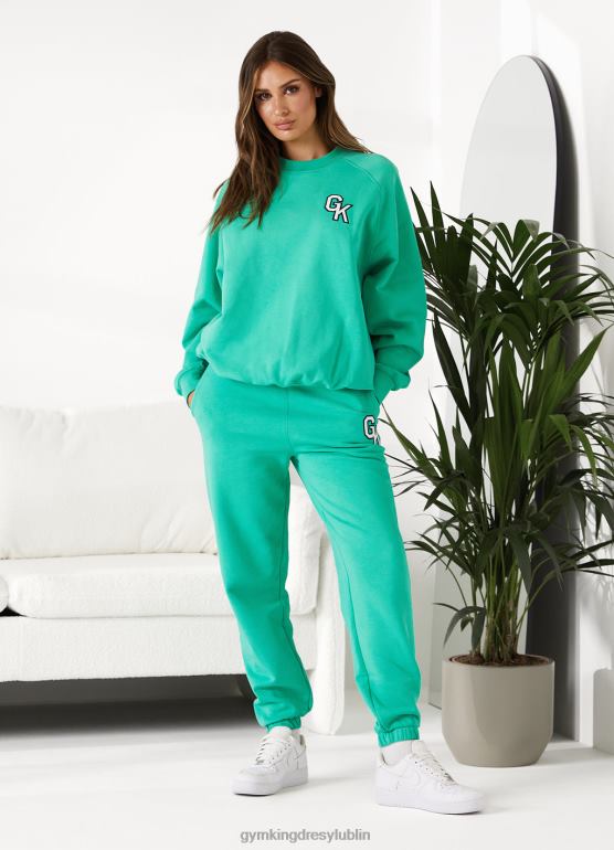 Gym King kobiety dres uniwersytecki TBB0Z573 odzież zielony jadeit