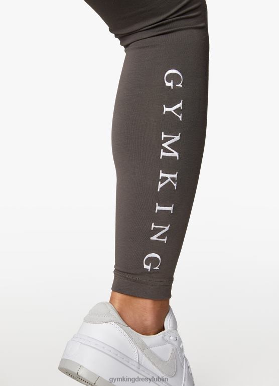 Gym King kobiety Legginsy z dżerseju o liniowym łuku TBB0Z323 odzież stalowoszary/biały