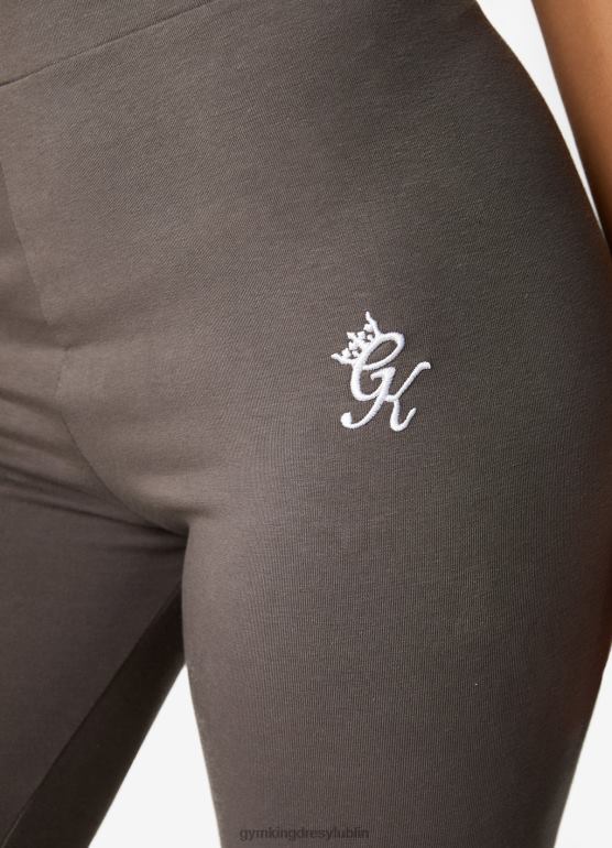 Gym King kobiety Legginsy z dżerseju o liniowym łuku TBB0Z323 odzież stalowoszary/biały