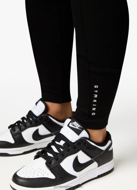 Gym King kobiety Legginsy z podwyższonymi szwami TBB0Z322 odzież czarny