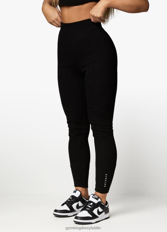 Gym King kobiety Legginsy z podwyższonymi szwami TBB0Z322 odzież czarny