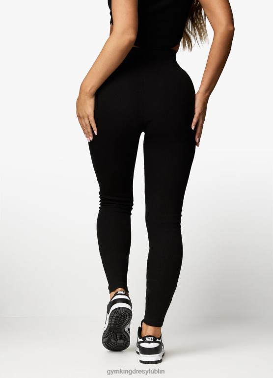 Gym King kobiety Legginsy z podwyższonymi szwami TBB0Z322 odzież czarny