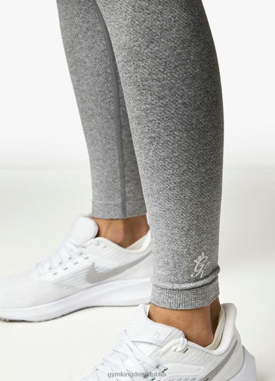 Gym King kobiety legginsy z wieloma ściągaczami TBB0Z331 odzież szary melanż/kosmiczny róż