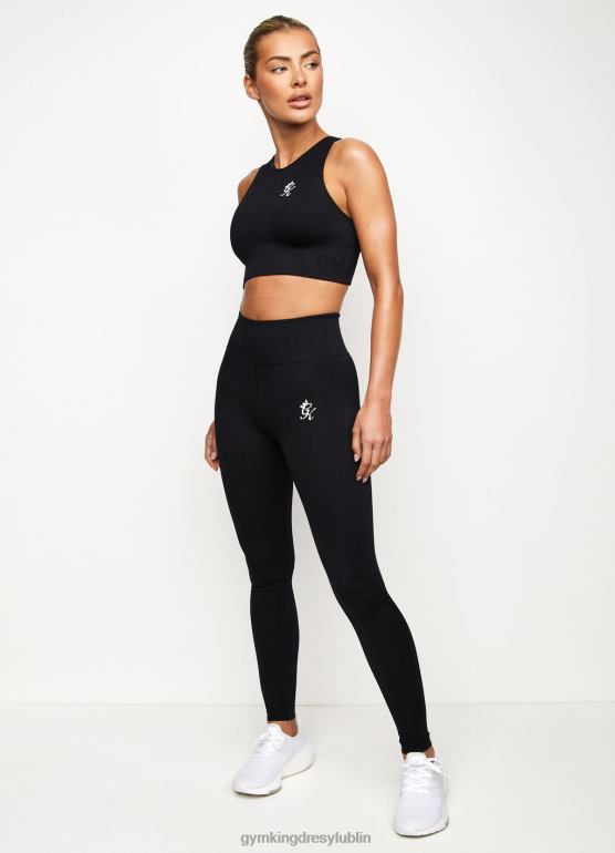 Gym King kobiety legginsy ze ściągaczem TBB0Z318 odzież czarny