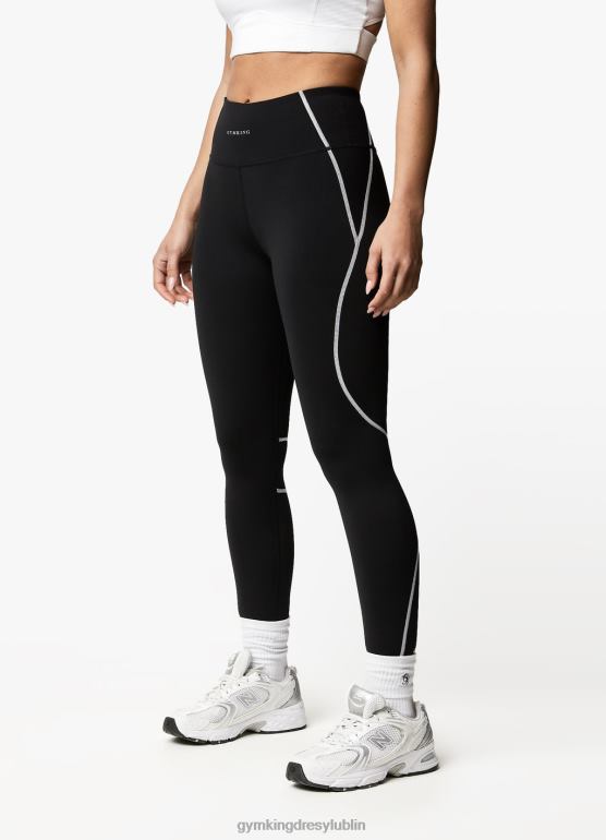 Gym King kobiety motywuj legginsy TBB0Z336 odzież czarny biały