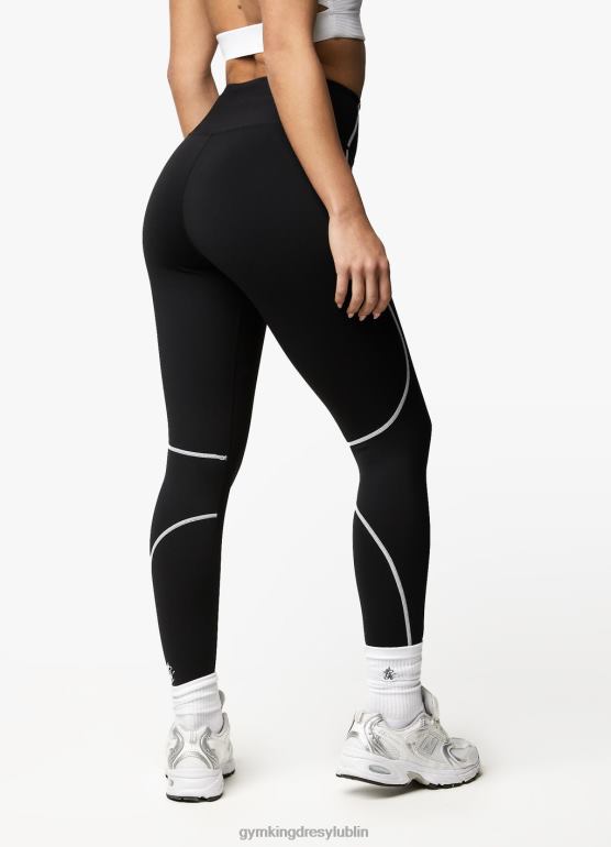 Gym King kobiety motywuj legginsy TBB0Z336 odzież czarny biały