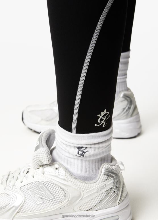 Gym King kobiety motywuj legginsy TBB0Z336 odzież czarny biały