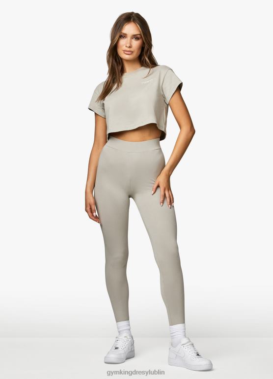 Gym King kobiety sprawdzone legginsy z dżerseju TBB0Z319 odzież mroczna szałwia