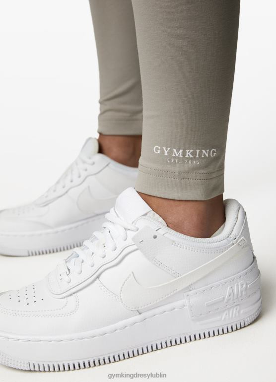 Gym King kobiety sprawdzone legginsy z dżerseju TBB0Z319 odzież mroczna szałwia