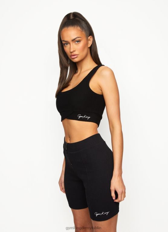 Gym King kobiety Krótki cykl żebra uderzeniowego TBB0Z522 odzież czarny