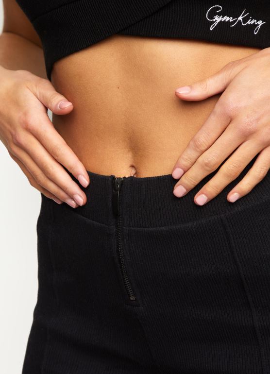 Gym King kobiety Krótki cykl żebra uderzeniowego TBB0Z522 odzież czarny