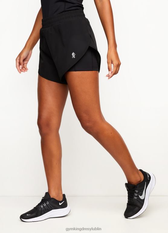 Gym King kobiety Krótkie 2 w 1 TBB0Z508 odzież czarny