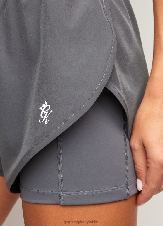 Gym King kobiety Krótkie 2 w 1 TBB0Z516 odzież ciemno szary