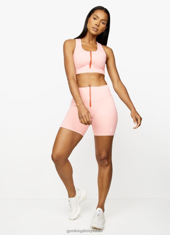 Gym King kobiety Krótkie spodenki rowerowe stamina zip z przodu TBB0Z510 odzież różowy/chili czerwony