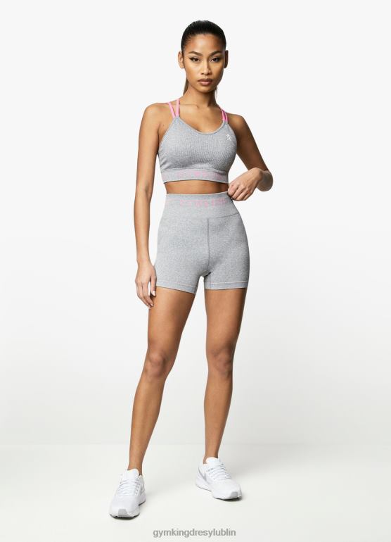 Gym King kobiety zamierzenie 3 cale krótkie TBB0Z517 odzież szary melanż/kosmiczny róż