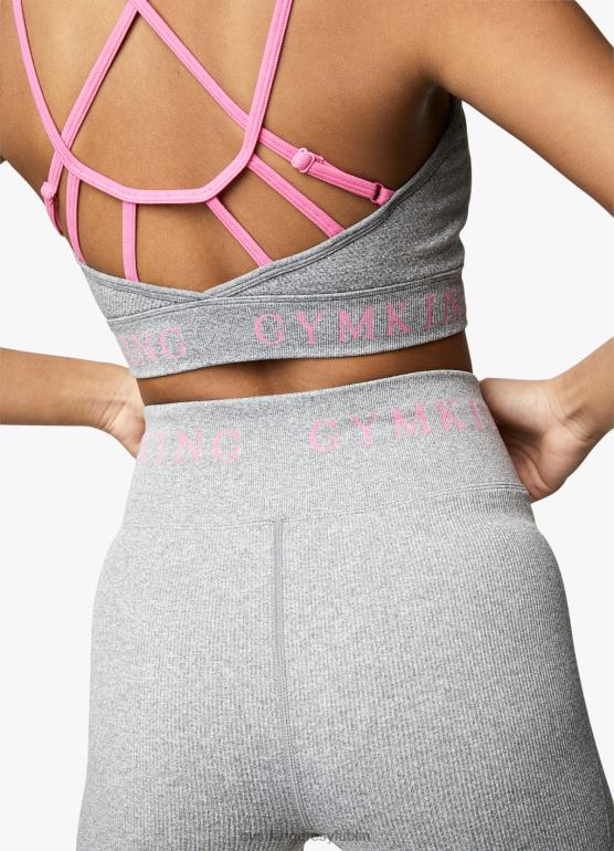 Gym King kobiety zamierzenie 3 cale krótkie TBB0Z517 odzież szary melanż/kosmiczny róż