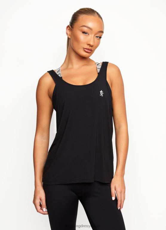 Gym King kobiety Kamizelka i biustonosz sportowy 2 w 1 TBB0Z552 odzież czarny