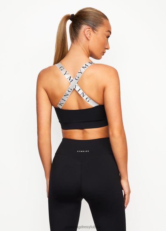 Gym King kobiety Kamizelka i biustonosz sportowy 2 w 1 TBB0Z552 odzież czarny