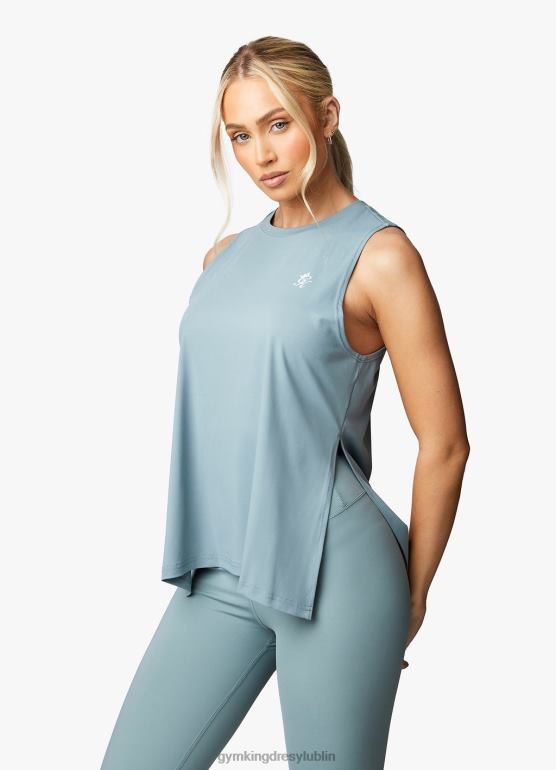 Gym King kobiety Kamizelka z rozcięciem 365 TBB0Z535 odzież szałwia