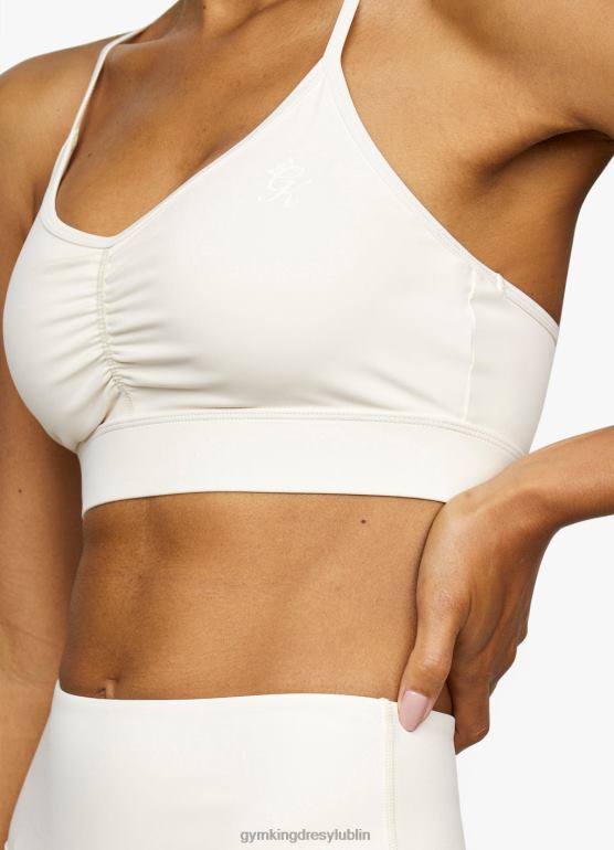 Gym King kobiety biustonosz sportowy typu scrunch TBB0Z549 odzież krem