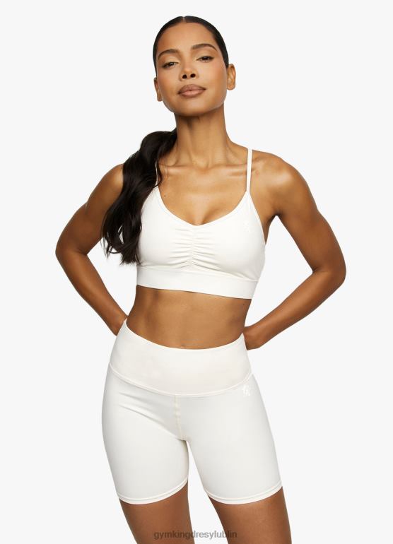 Gym King kobiety biustonosz sportowy typu scrunch TBB0Z549 odzież krem
