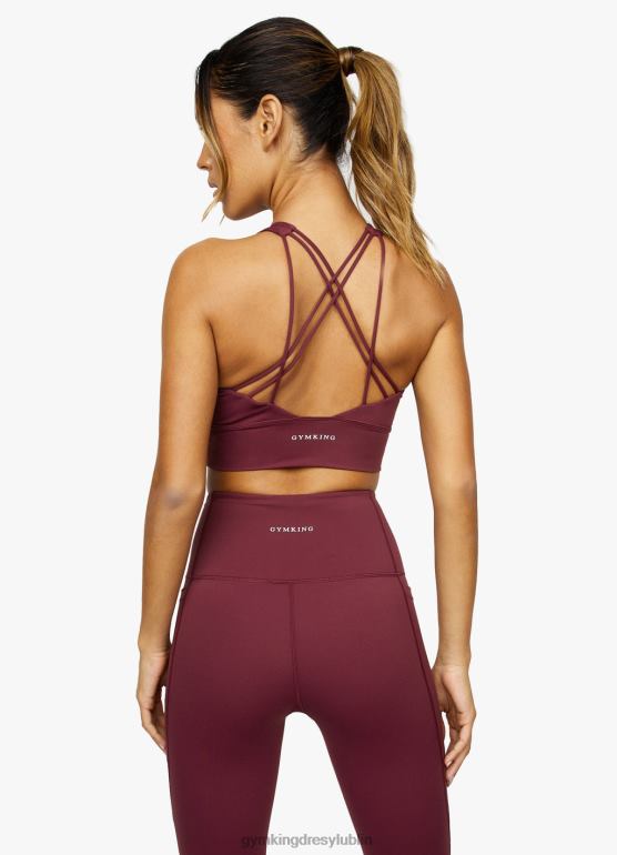 Gym King kobiety dominujący biustonosz TBB0Z559 odzież czerwone wino