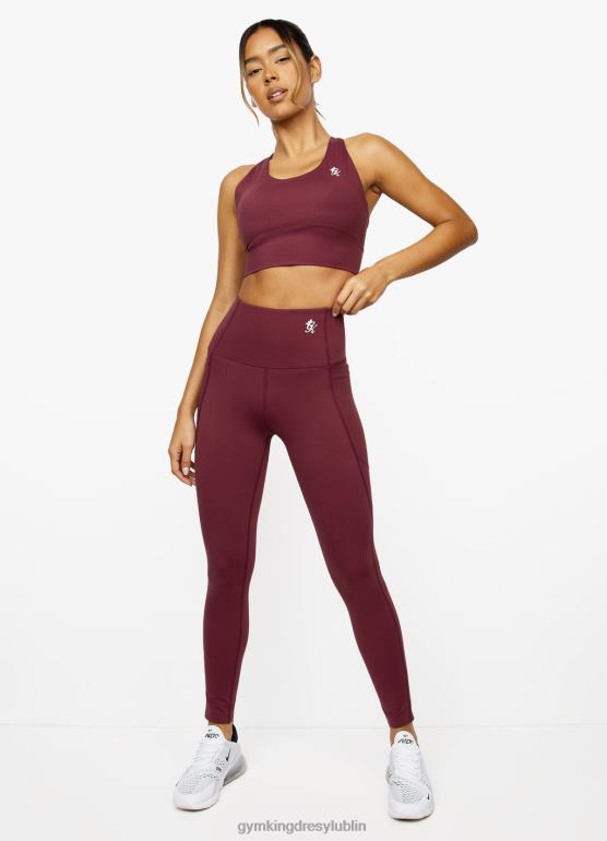 Gym King kobiety dominujący biustonosz TBB0Z559 odzież czerwone wino