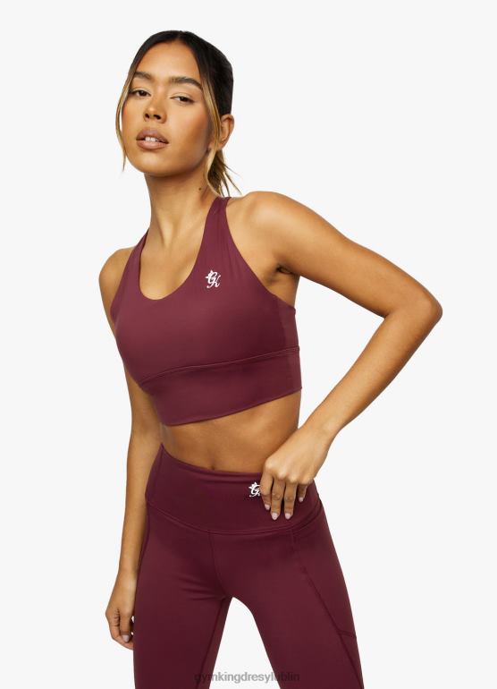 Gym King kobiety dominujący biustonosz TBB0Z559 odzież czerwone wino