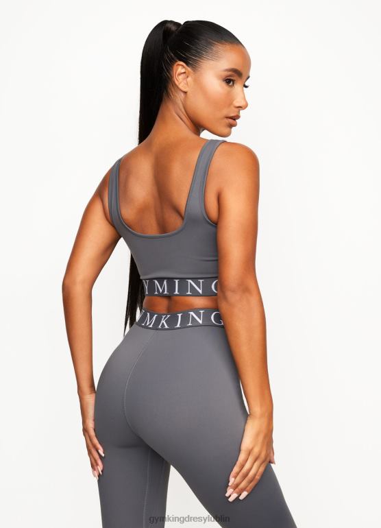 Gym King kobiety efektowny biustonosz sportowy TBB0Z532 odzież ciemno szary